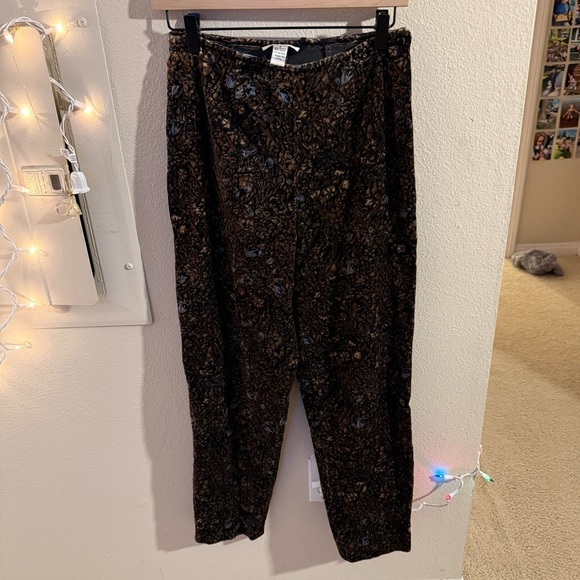Tyler Boe Pants - Tyler Boe Velvet Black and Brown Patterned Trousers